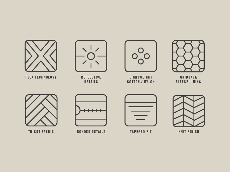 Jogger Fabrication Icons // V2 by Val // Alder & Pine on Dribbble