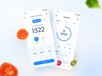 Dietaco - counting calories caloried clean counting design fitness food health minimal simple ui ux