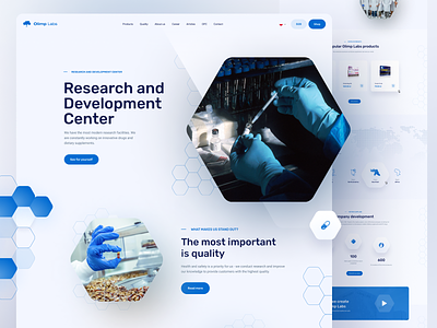 Manufacturer of dietary supplements card clean design drugs gym health immunity lab laboratory labs medicine minimal olimp pharmacy pills simple sport supplements ui ux