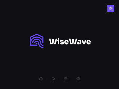 WiseWave - IoT & home automation devices automation brain branding clean design devices home illustration iot logo logo mark minimal simple smart smarthome wave white space wifi wireless wise