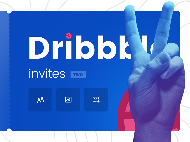 Dribbble Invites - 2x giveaway 2 invites invitation card minimal hand ticket send invite invitation