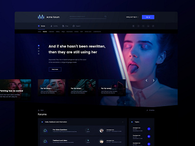 Acme Forum board communication community concept design forum minimal neon simple theme topic ui