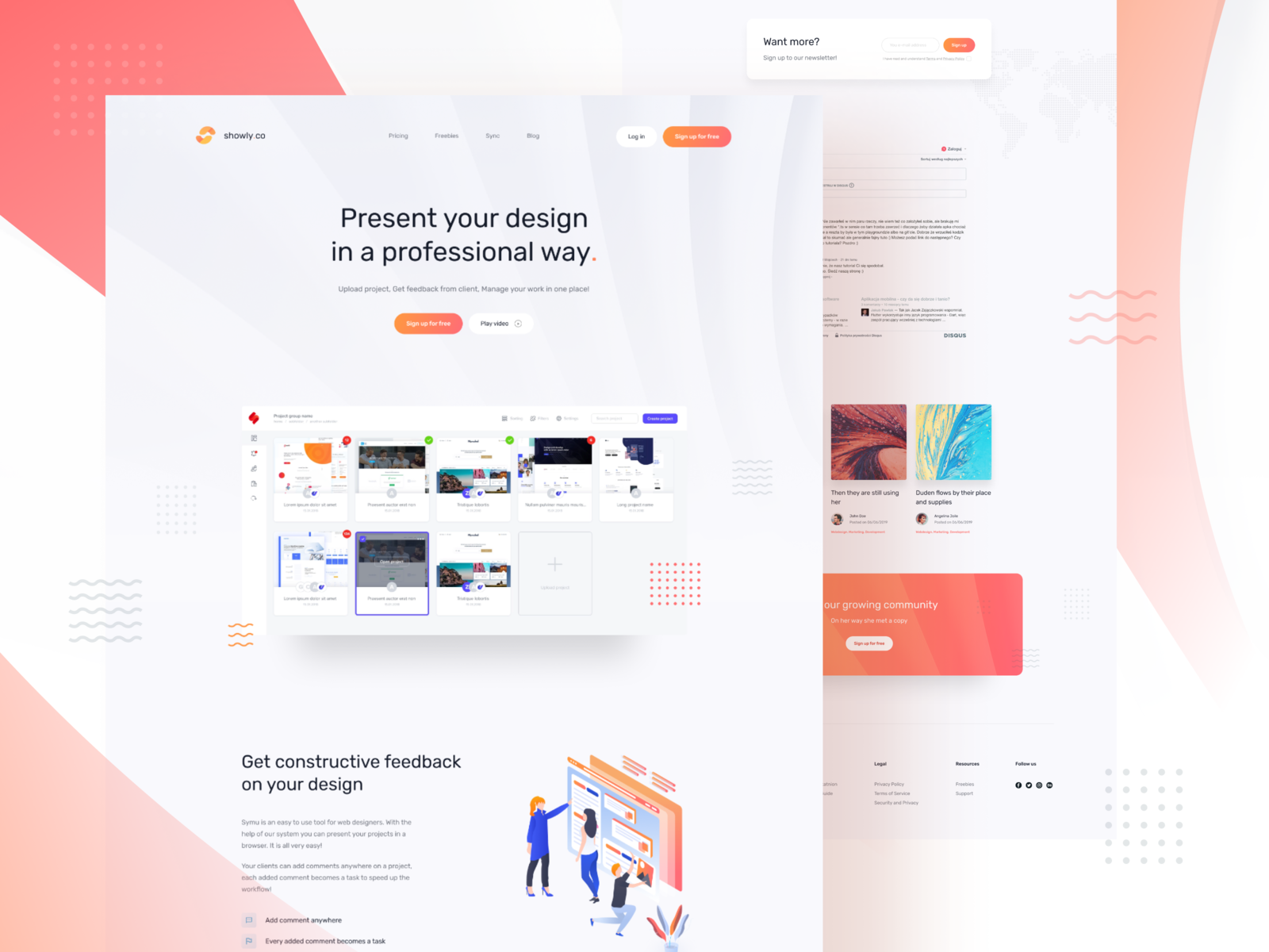 Showly landing page by Artur Dziuła for JCD on Dribbble