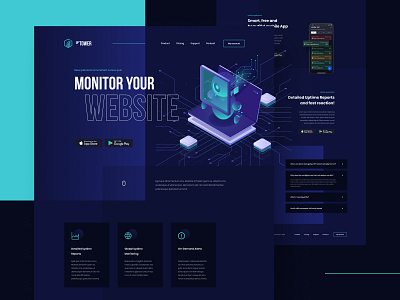 Monitor your website app clean color design minimal simple ui ux web website