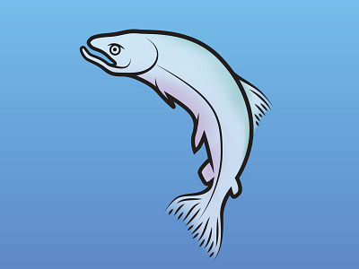 Salmon illustration line work logo salmon