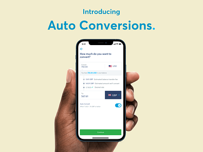 Auto Conversions android autoconversion autoconvert automation ios transferwise ui web wise