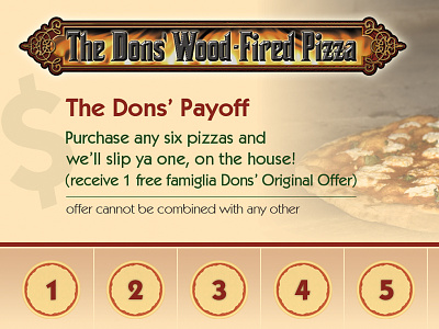 The Dons Pizza Loyalty Card coupon loyalty card pizza pizzeria