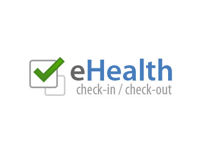 eHealth Check-In Check-Out Logo health healthcare logo logo design medical