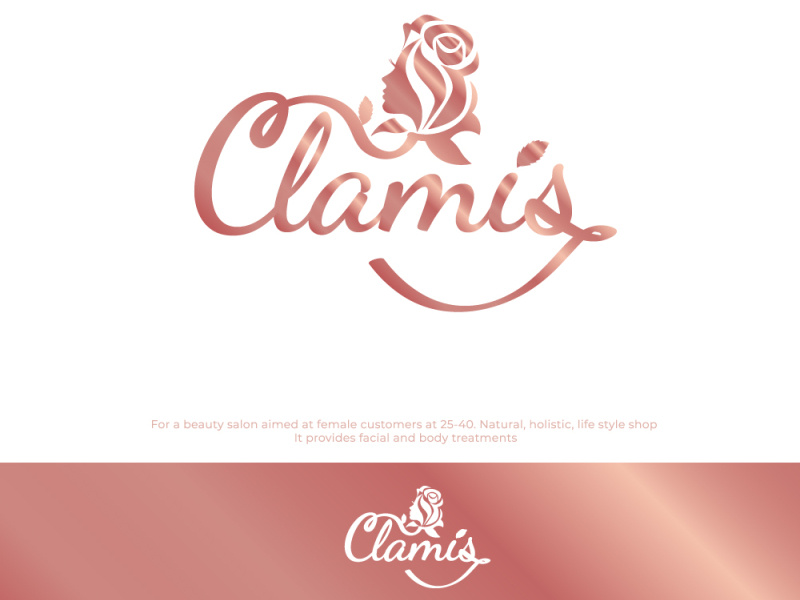 rose gold feminine logo by qeems hand on Dribbble