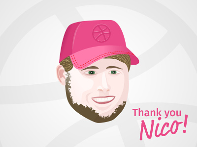 Nico dribbble cap face head illustration nico thank you