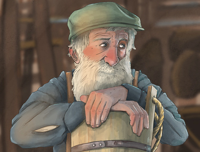 The Cooper - Character Design background character design digital art illustration old man portrait procreate