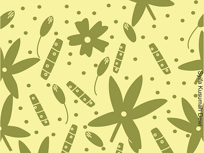 Cassava leaf and Bamboo Patterns design illustration vector