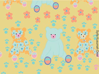 Teddy bear patterns design illustration pattern vector