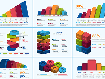 3D Business Infographic Elements 3d infographic business infographic info graph infographic infographic bundle infographic pack infographics presentation infographic vector infographic