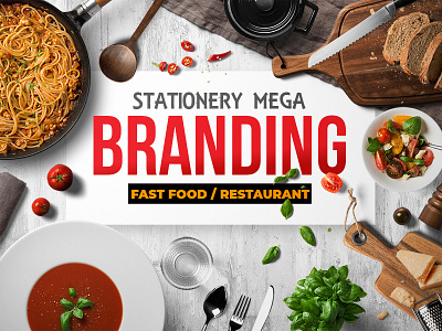 Branding Identity for Fast Food branding branding bundle branding identity fast food food branding mega branding stationery identity