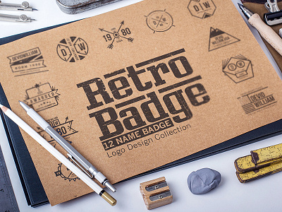 Retro Badge Logo Collection Bundle