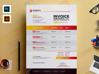 Clean Invoice Template clean invoice eps invoice invoice invoice bundle invoice design invoice design template invoice template invoice word ms word invoice psd invoice simple invoice word invoice