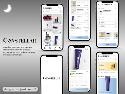 Constellar - UI Online Shop App branding eccomerce online shop shop app skincare app ui