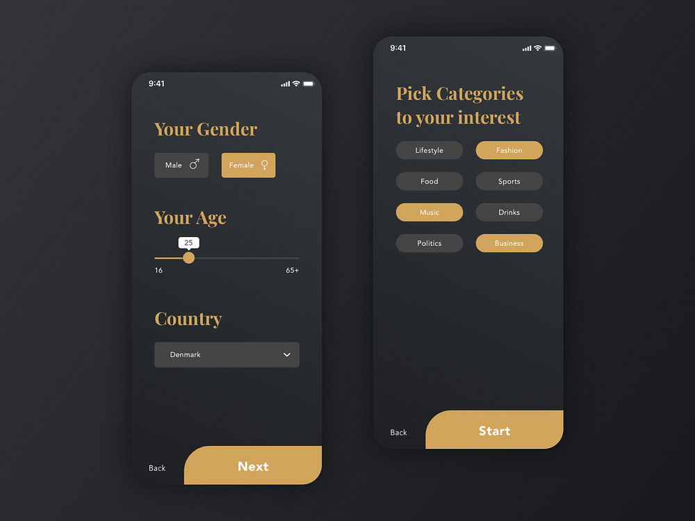 UI form in gold aesthetics by Helen (Zarembo) Domina 🇺🇦 on Dribbble