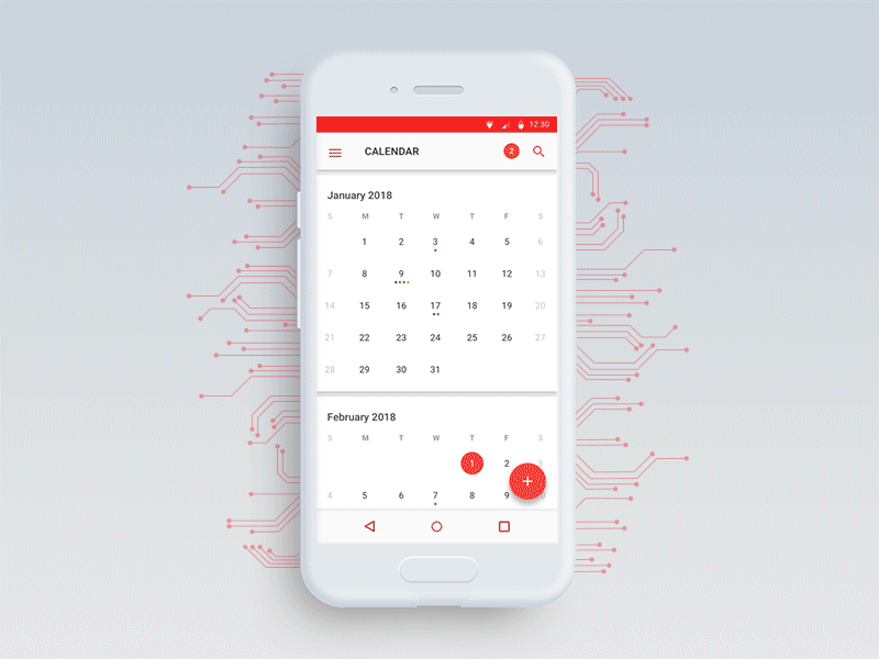 Calendar for Android android animation animationgif gif interaction principle ui ux