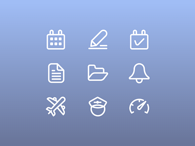 Aviation Dashboard Icons Set