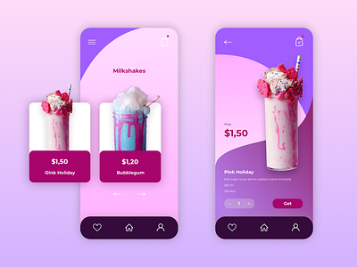 Milkshake order app app app design application ios mobile app ui ux