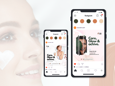 Canva Instagram Post Template for Skin care Brand by Nasimul Ahsan 🏆 on ...