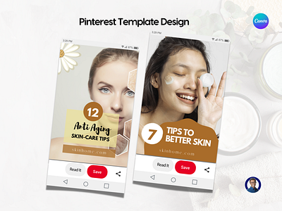 Pinterest Canva Template for Skincare Blog