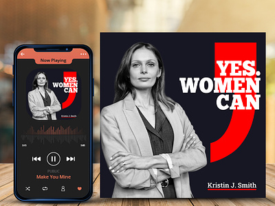 women's day special podcast cover design