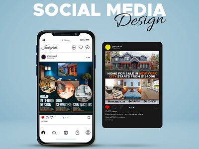 instagram banner ads and social media post design