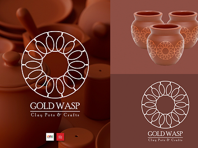 GOLD WASP Clay Pots & Crafts Logo & Branding adobe branding design fiverr graphic design illustration logo vector