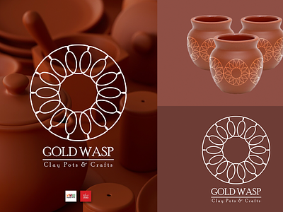 GOLD WASP Clay Pots & Crafts Logo & Branding