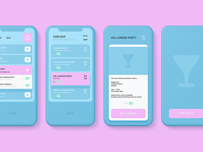 partyfinder app design ui