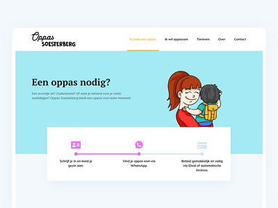 Oppas Soesterberg Webpage babysitter children friendly platform playful ui ux web webdesign website