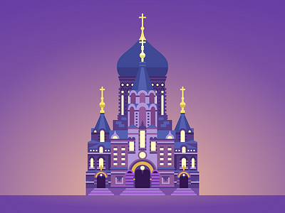 Saint Sophia Cathedral building illustration ui