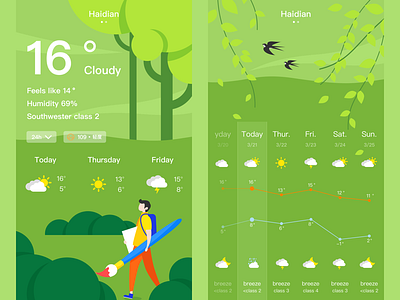 Spring is coming app icon illustrator product ui
