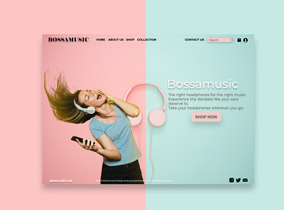 Bossamusic branding design e commer landpage ui uidesign ux uxdesign website websitedesign