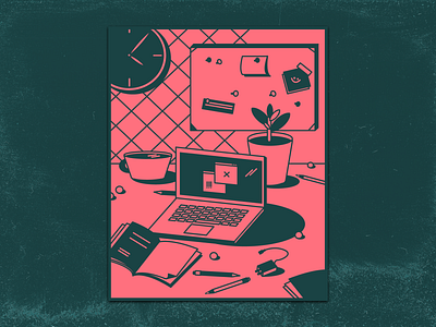 Cozy work - vector illustration