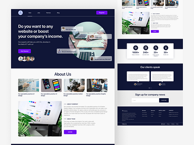Web site for IT company design landing ui ux web web design