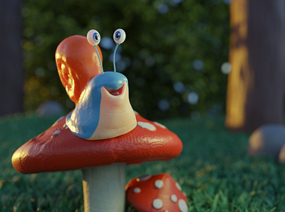 Cartoon Snail 3D 3d design environment knead snail