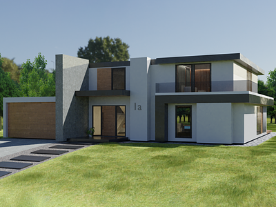 Architectual rendering 3d architecture building house modern render