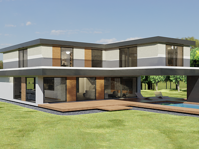 Architectual render 2 3d architecture building house modern render