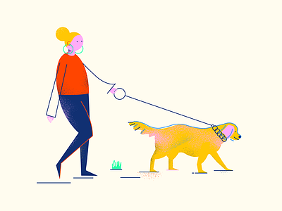 Walking character dog illustration style frame vector walking