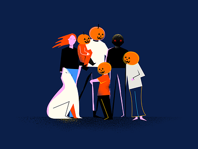 Halloween family graphic design halloween illustration pumpkin vector