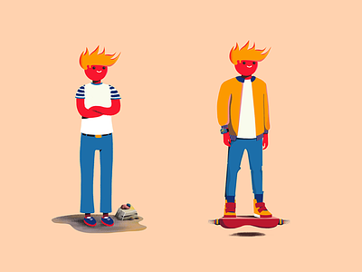 Characters boy character design future game art hoverboard illustration style frame