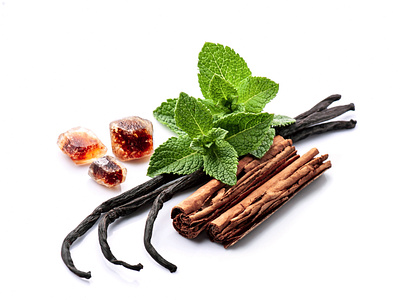 Spice food ingredient on white backgrounds. antioxidant design food mint natural object pod product raw spice stick vanilla