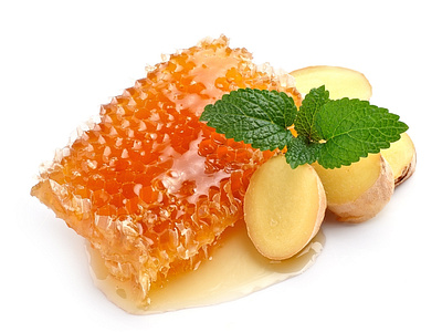 Honeycomb with honey closeup. Healthy food ingredient.