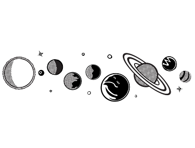 Just Some Planets graphic design illustration simple vector