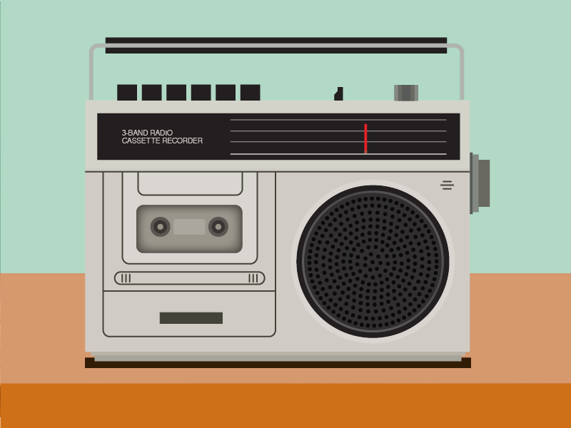 Cassette Jams radio cassettes vector old school