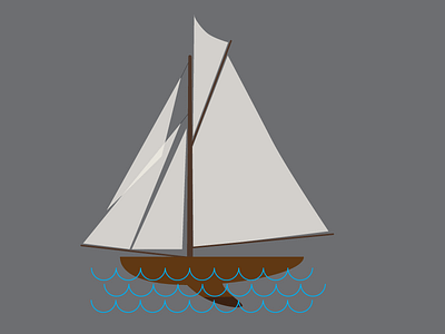 Sailboat boat illustration kids nautical sailboat vector water whimsical